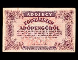 Hungria 100.000 Adopengo 1946 28 May P#144