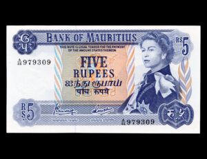 Mauricio 5 Rupias 1967 P#30c