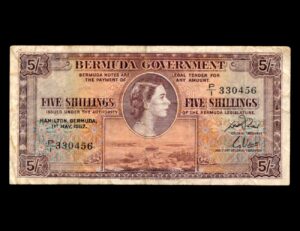 Bermuda 5 Shillings 1957 P#18b