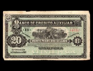 Uruguay Banco De Credito Auxiliar 20 Pesos