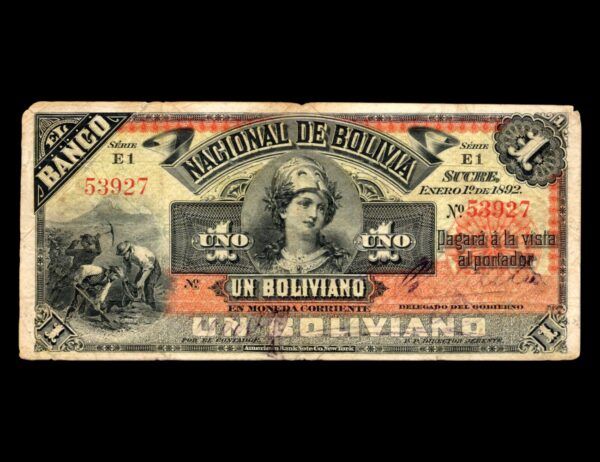 Bolivia 1 Boliviano 1892 P#S211b