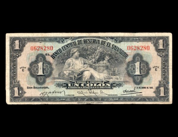 El Salvador 1 Colon 1943 P#75