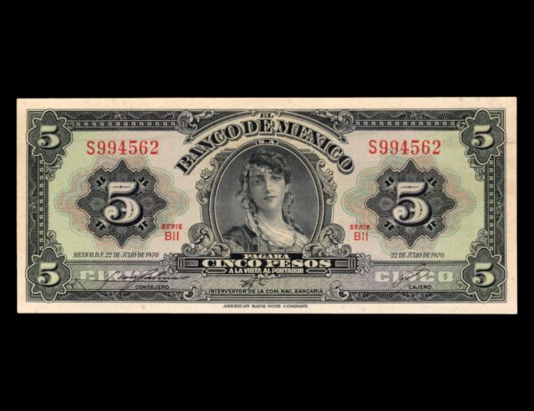 Mexico 5 Pesos 1970 P#60