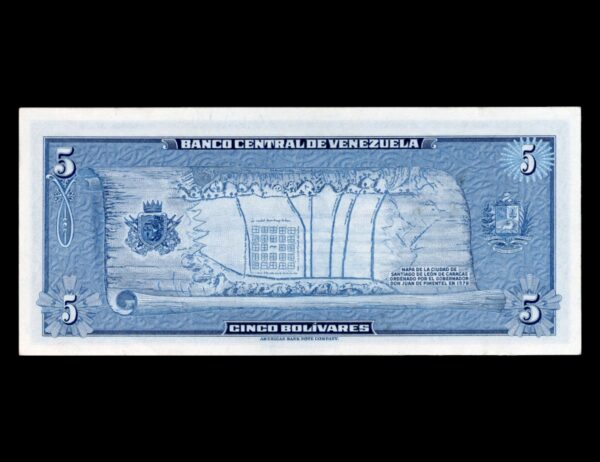 Venezuela 5 Bolívares 1966 P# 49 Cuatricentenario de Caracas - Imagen 2
