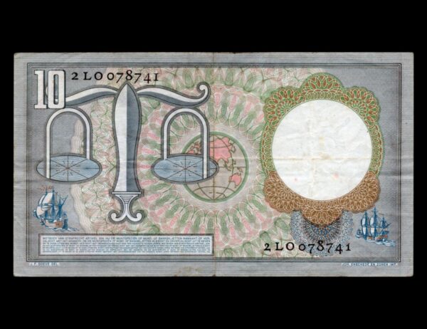 Paises Bajos 10 Gulden 1953 P#85 - Imagen 2