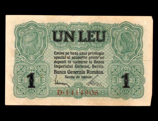Rumania 1 Leu 1917 Ocupacion Alemana P#M3a