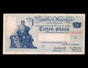 Argentina 5 Pesos Mignaquy Bot#1600