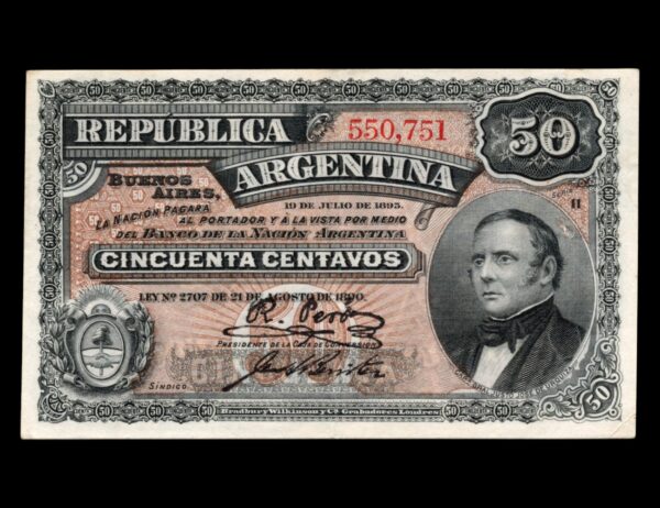 Argentina 50 Centavos Urquiza 1896 Bot#1052