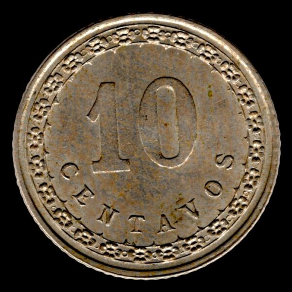 Paraguay 10 Centavos 1908 KM#10 - Imagen 2