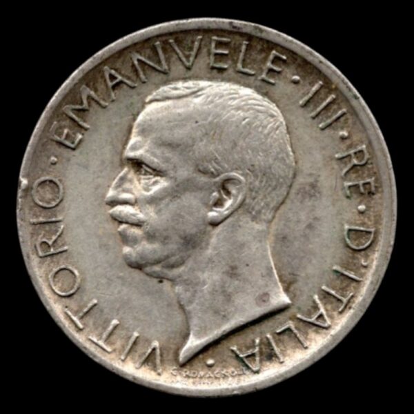 Italia 5 liras 1927 KM# 67 - Imagen 2