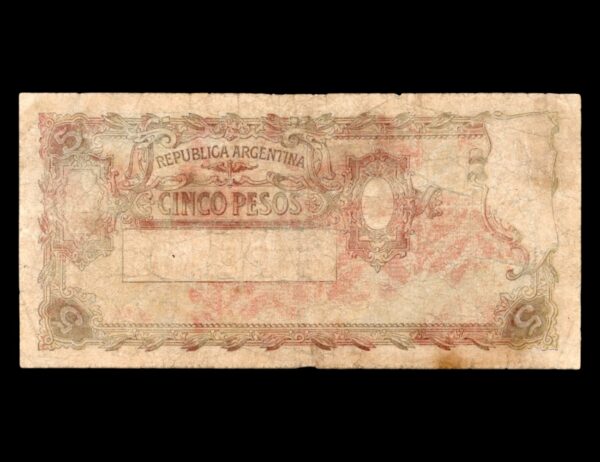Argentina 5 Pesos Castex Bot#1592 - Imagen 2