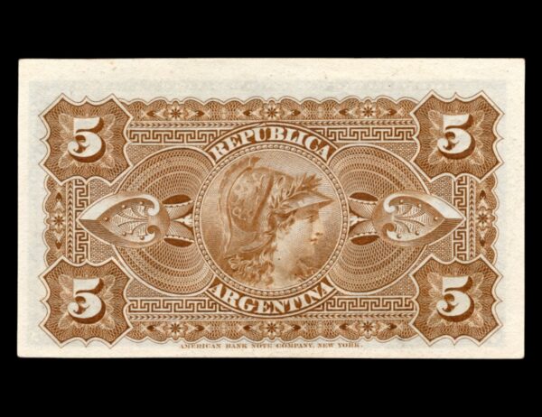 Argentina 5 Cent 1884 Col 008 Roca Casares - Imagen 2