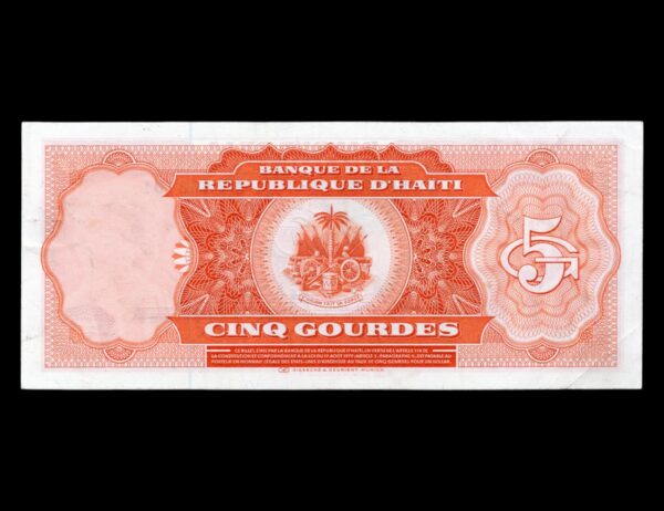 Haiti 5 Gourdes 1984/5 P#241 - Imagen 2