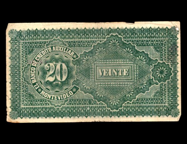 Uruguay Banco De Credito Auxiliar 20 Pesos - Imagen 2