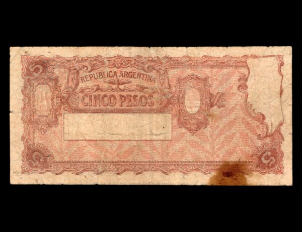 Argentina 5 Pesos Castex Bot#1593 - Imagen 2