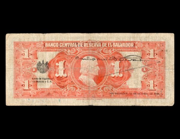 El Salvador 1 Colon 1943 P#75 - Imagen 2