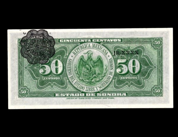 Mexico Estado De Sonora 50 Centavos 1915 P#S170 - Imagen 2