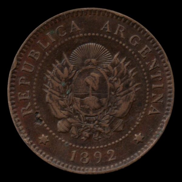 Argentina 1 centavo 1892 Cj#47.1