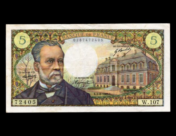Francia 5 Francs 1969 Pasteur P#146