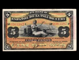 Cuba 5 Pesos 1896 P#48b