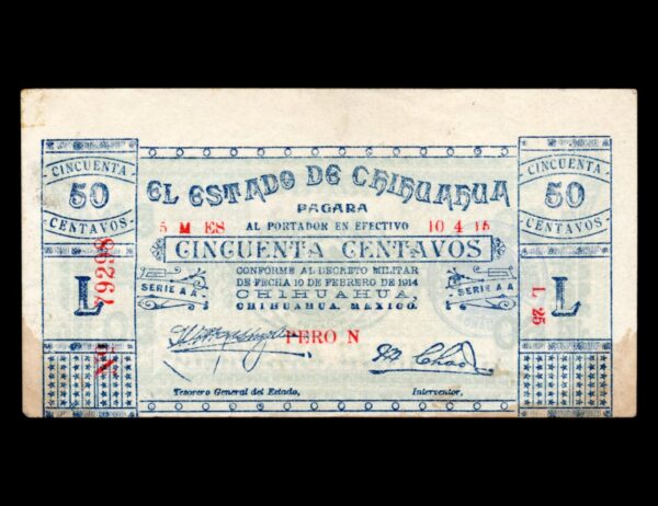 Mexico Chihuahua 50 Centavos P#S527