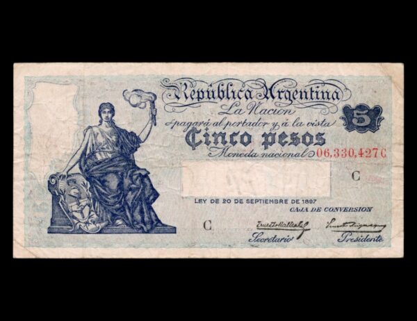 Argentina 5 Pesos Mignaquy Bot#1599