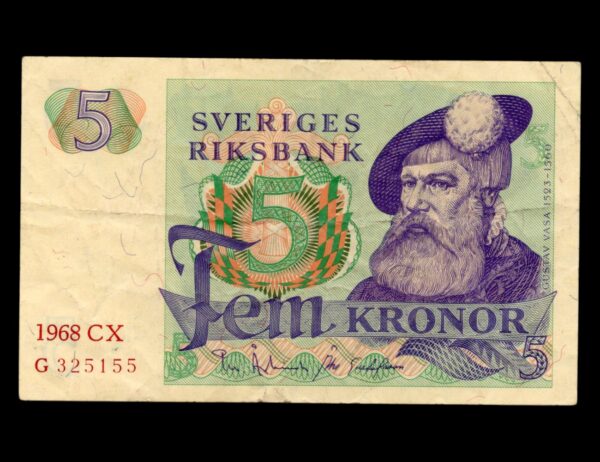 Suecia 5 Kronor 1968 P#51