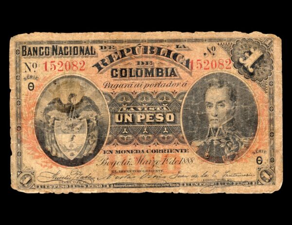 Colombia 1 Peso 1888 P#214