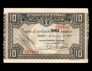 España Bilbao 10 Pesetas P#S5662F Bco Vizcaya