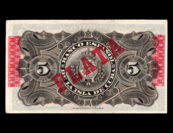Cuba 5 Pesos 1896 P#48b - Imagen 2