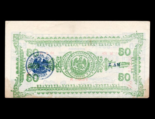 Mexico Chihuahua 50 Centavos P#S527 - Imagen 2