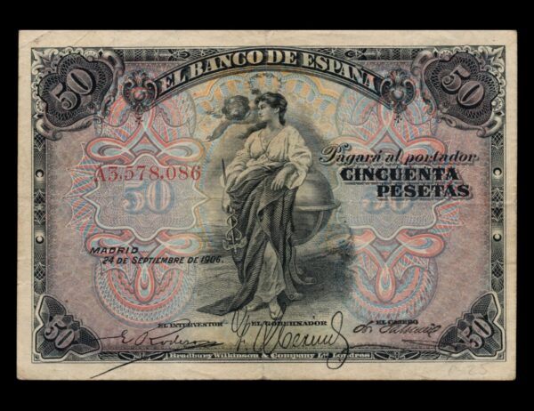 España 50 Pesetas 1906 P#58
