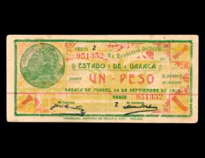 Mexico La Tesoreria General de Oxaca 1 Peso 1915 P#5953