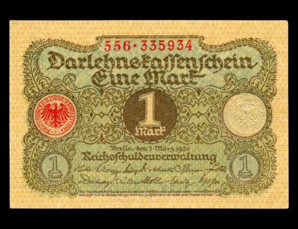 Deutsche Darlehenskaffenfchein Eine Mark