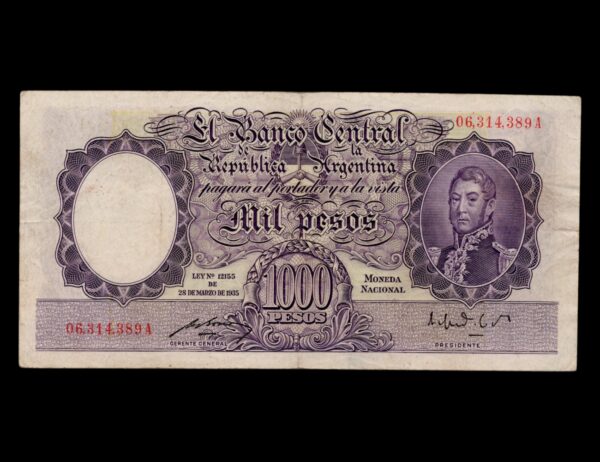 1000 Pesos 1952 Bot#2133