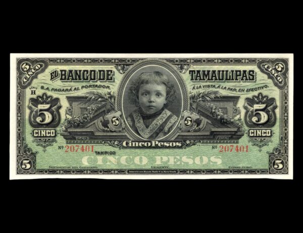 Mexico 5 Pesos 1914 (El Banco de Tamaulipas) P#S429