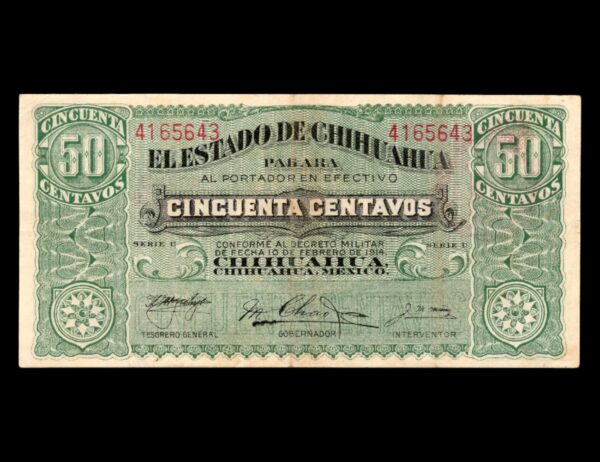 Mexico Chihuahua 50 Centavos 1914 P#S528