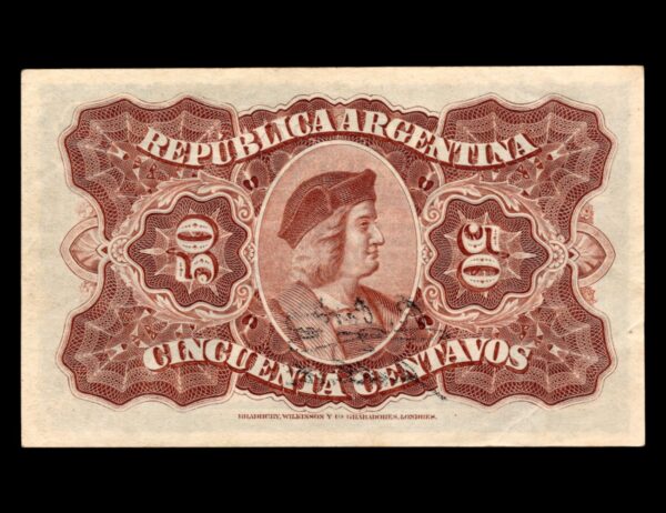 Argentina 50 Centavos Urquiza 1896 Bot#1052 - Imagen 2