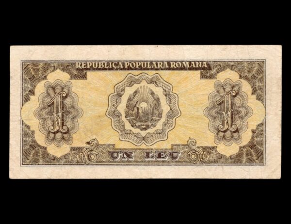 Rumania 1 Lev 1952 Ministerio De Finanzas P#81 - Imagen 2