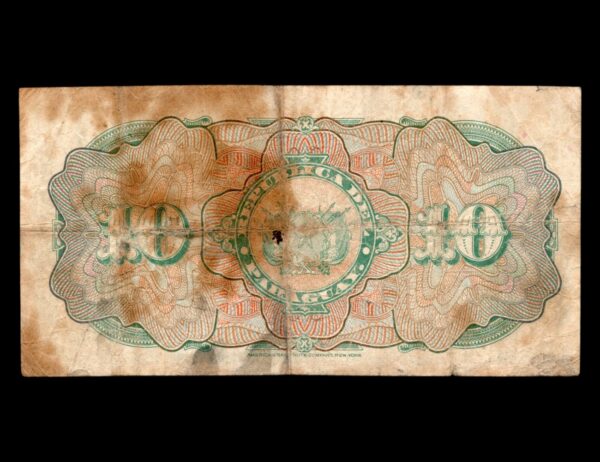 Paraguay 10 Pesos Fuertes 1923 Oficina de Cambios P#1504 - Imagen 2