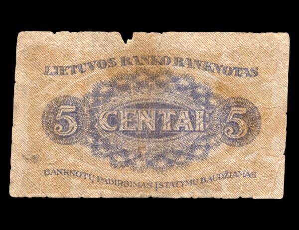 Lituania 5 Centai 1922 P#9 - Imagen 2
