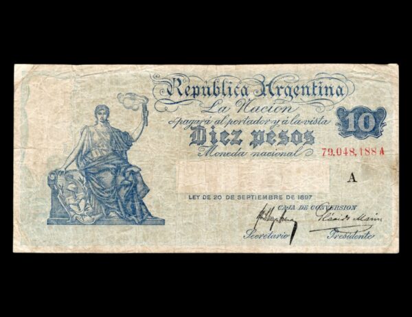 Argentina 10 Pesos Caja de Conversion 1923 Bot#1621