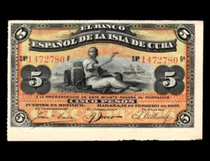 Cuba  5 Pesos 1896 P#48a