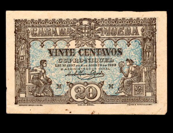 Portugal 20 Centavos 1922 P#100