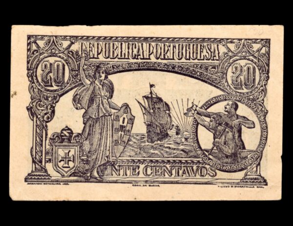Portugal 20 Centavos 1922 P#100 - Imagen 2