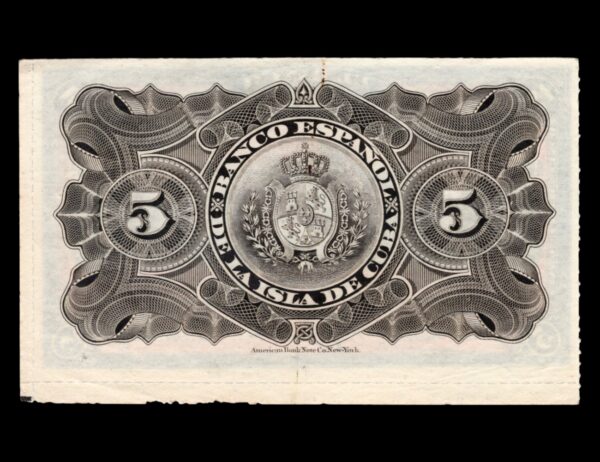 Cuba  5 Pesos 1896 P#48a - Imagen 2