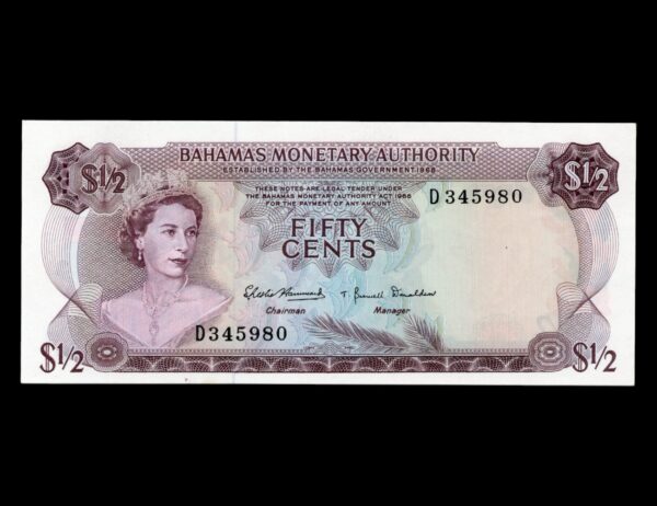 Bahamas 50 Cents 1968 P#26