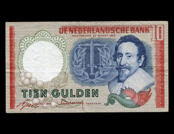 Paises Bajos 10 Gulden 1953 P#85