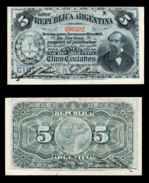 Argentina 5 Centavos 1892