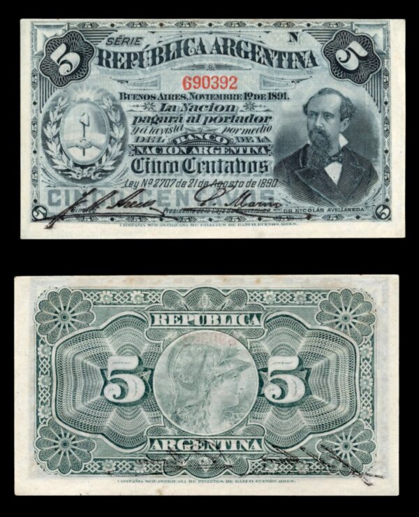 Argentina 5 Centavos 1892